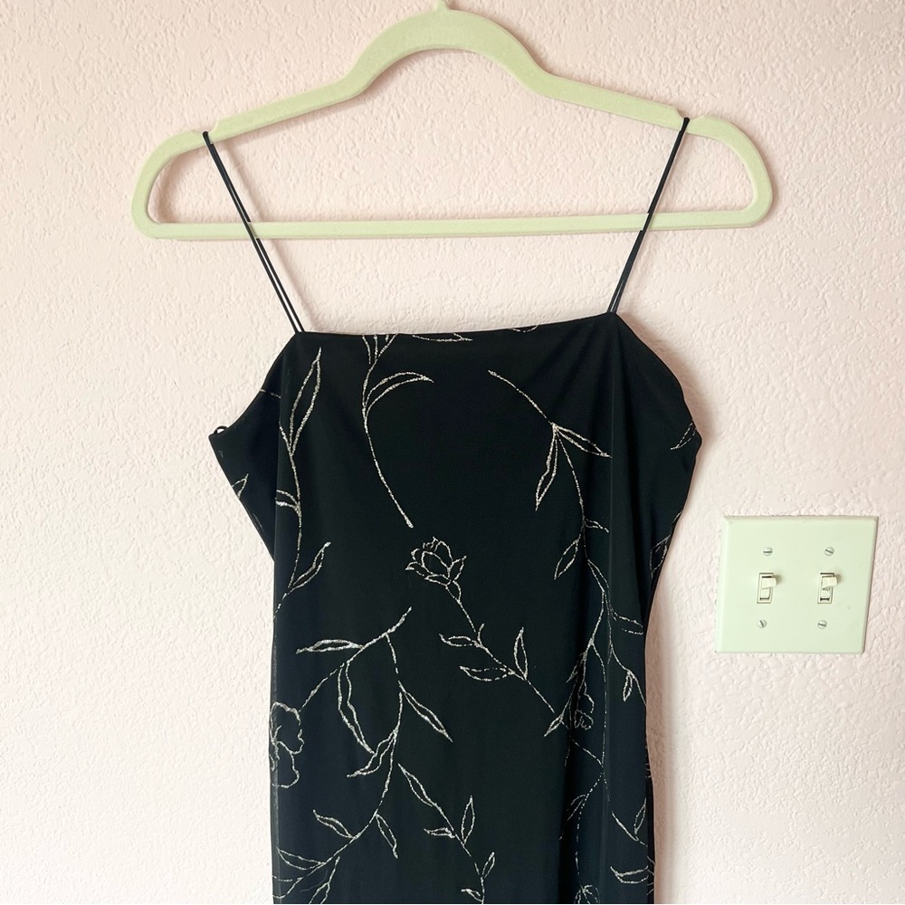 Vintage 90s maxi glitter floral party dress